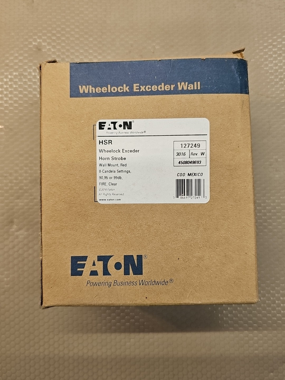 Eaton HSR Wheelock Exceder Horn Strobe Wall Mount Red 