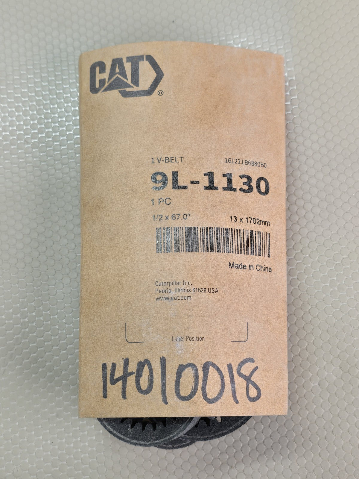 Caterpillar 9L-1130 V-Belt 1/2" x 67" (13x1702mm) OEM CAT AC Drive Belt