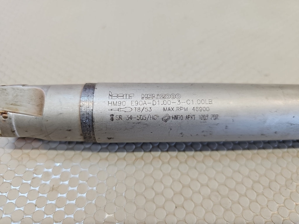 ISCAR 1" DIA. INDEXABLE END MILL HM90 E90A-D1.00-3-C1.00LB 3 FL APKT1003 INSERTS