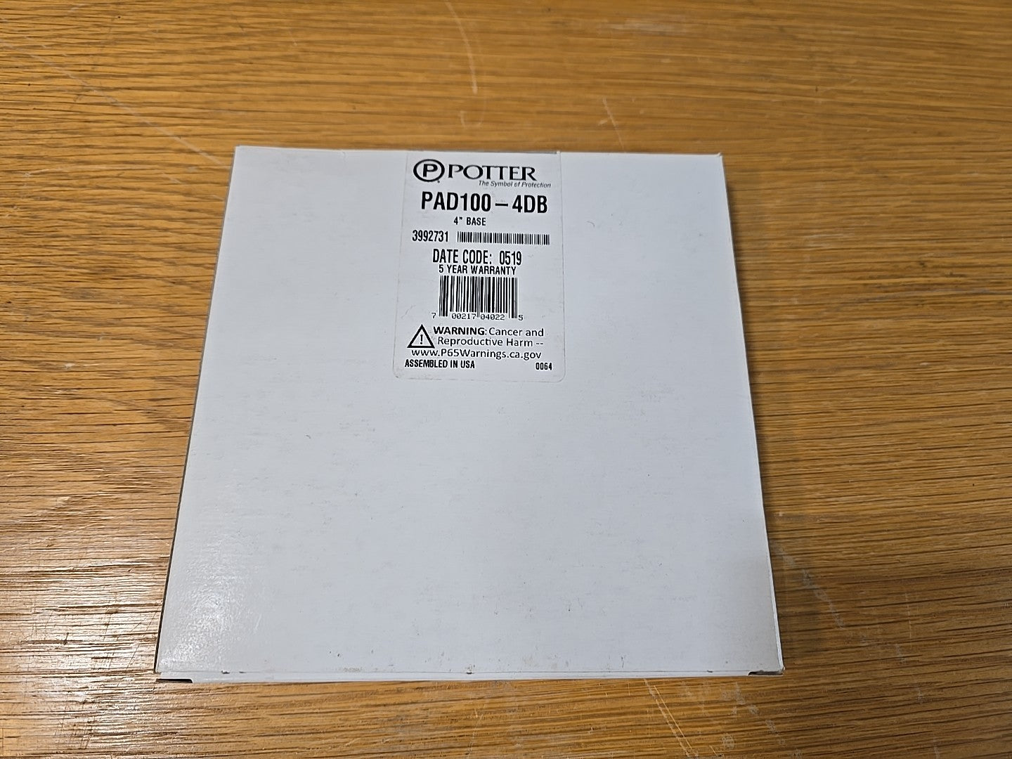 Potter PAD100-4DB Detector Base 4 Inches  (SEALED)