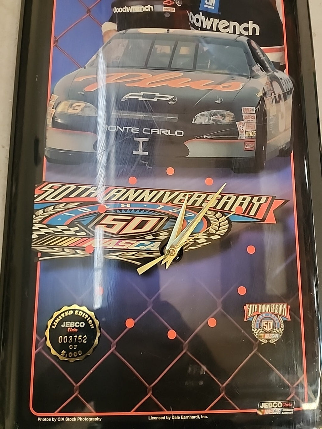 VTG Dale Earnhardt Nascar 50th Anniversary Limited Edition Jebco Clock 23” READ 