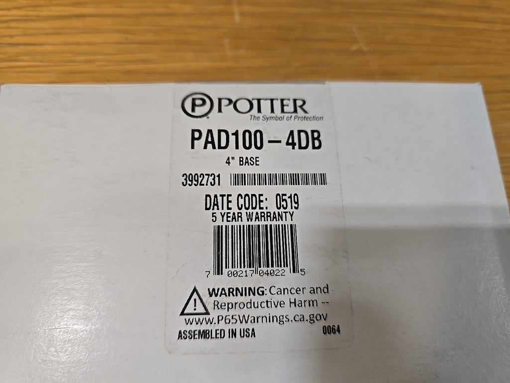Potter PAD100-4DB Detector Base 4 Inches  (SEALED)