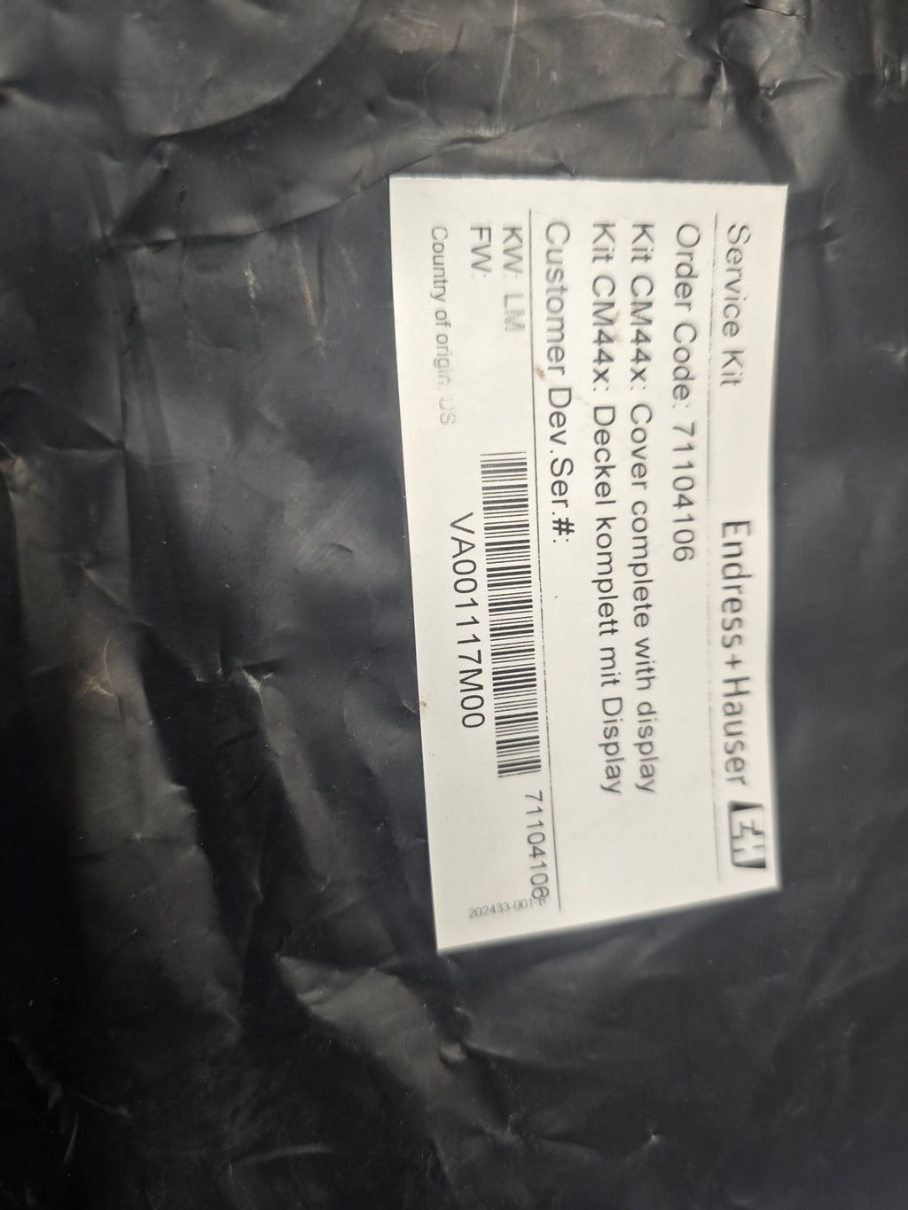 Endress+Hauser 71104106 Liquiline CM444 X Transmitter Display Service Kit