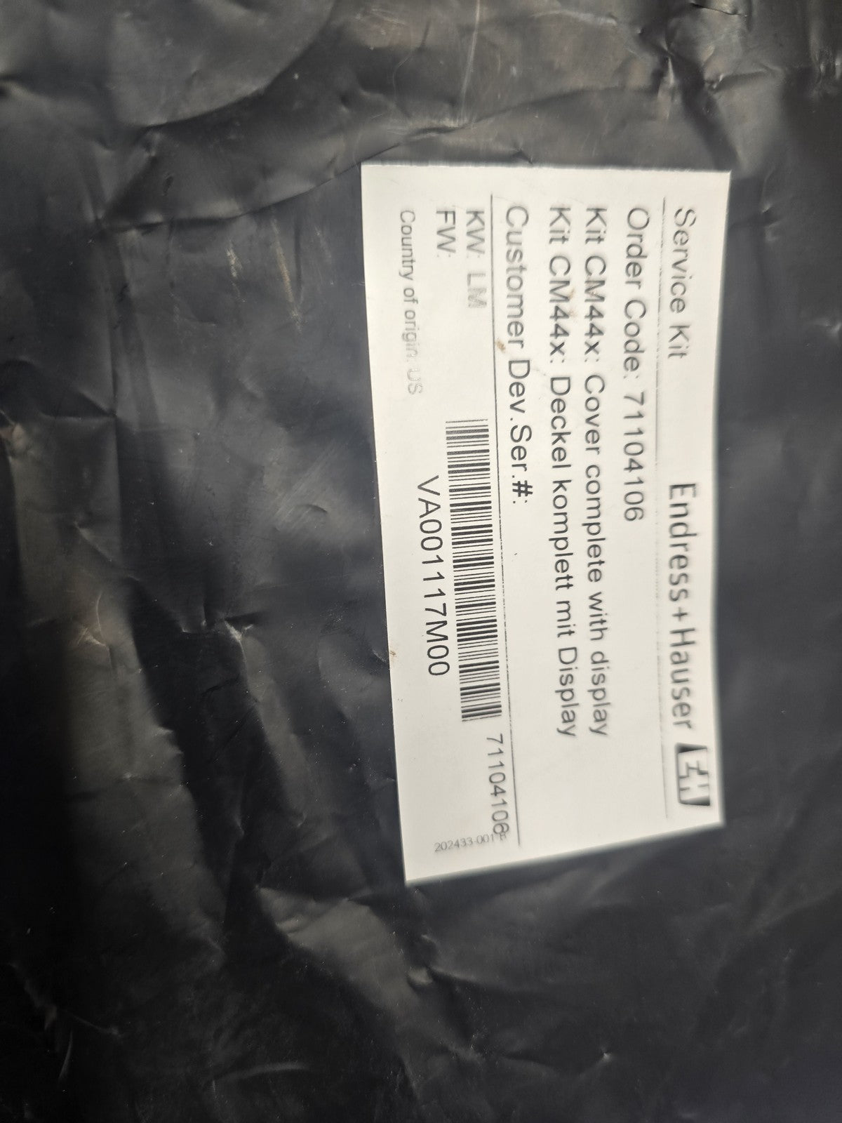 Endress+Hauser 71104106 Liquiline CM444 X Transmitter Display Service Kit