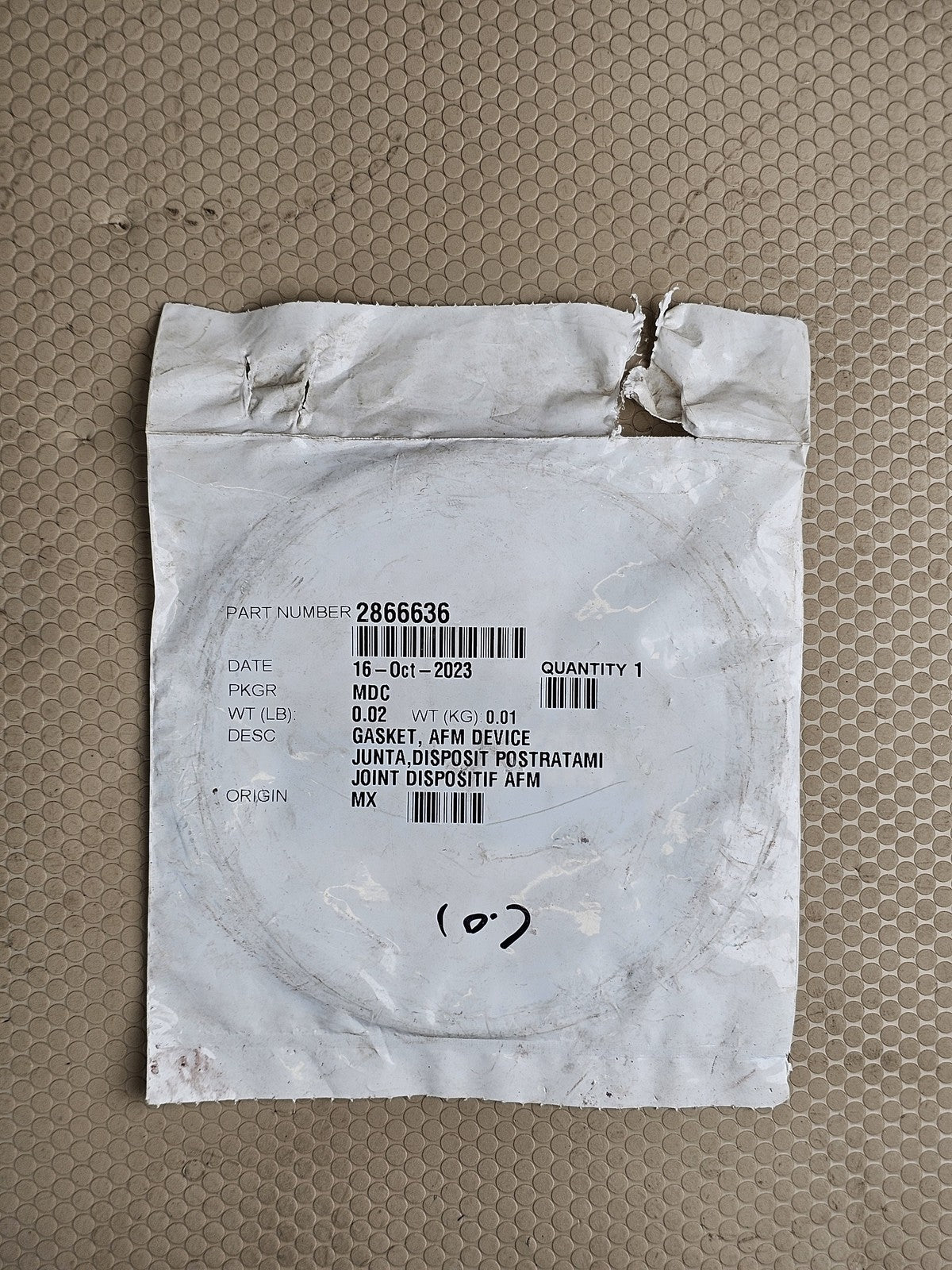 Genuine Cummins OEM 2866636 DPF / AFM Device Gasket for Commercial Trucks