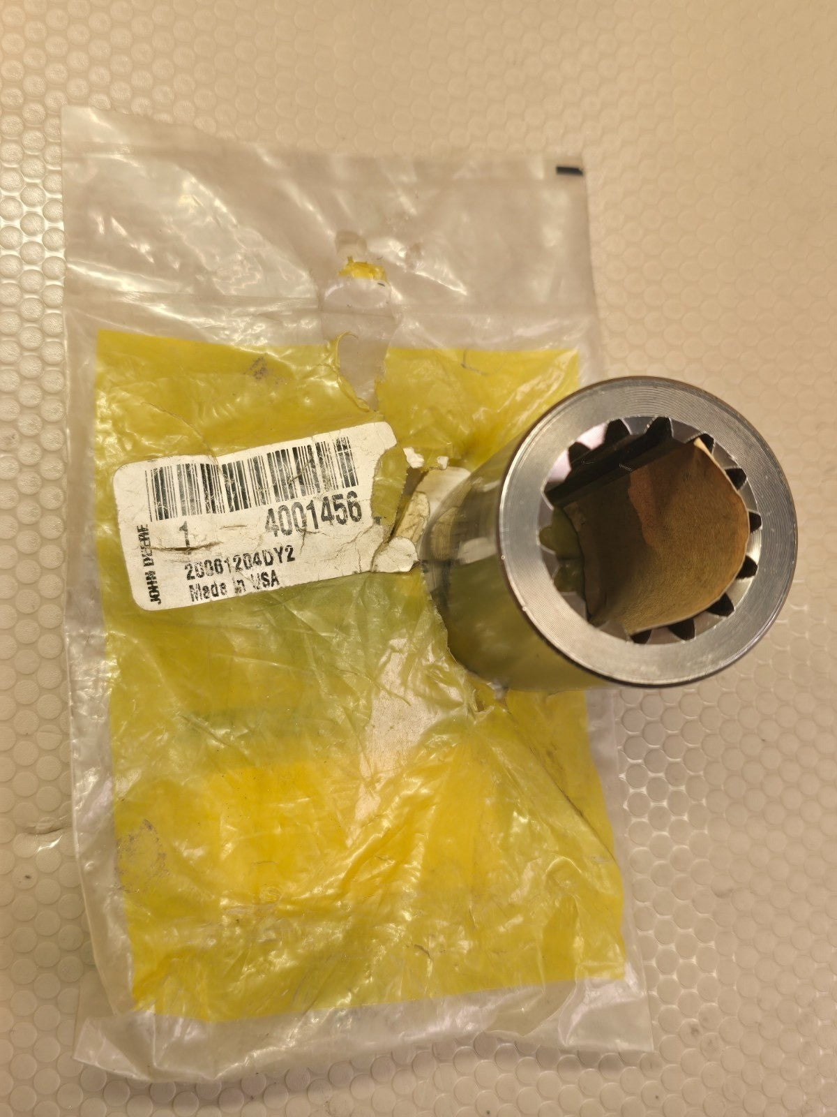 John Deere OEM 4001456 Hydraulic Pump Splined Sleeve Coupling New OEM