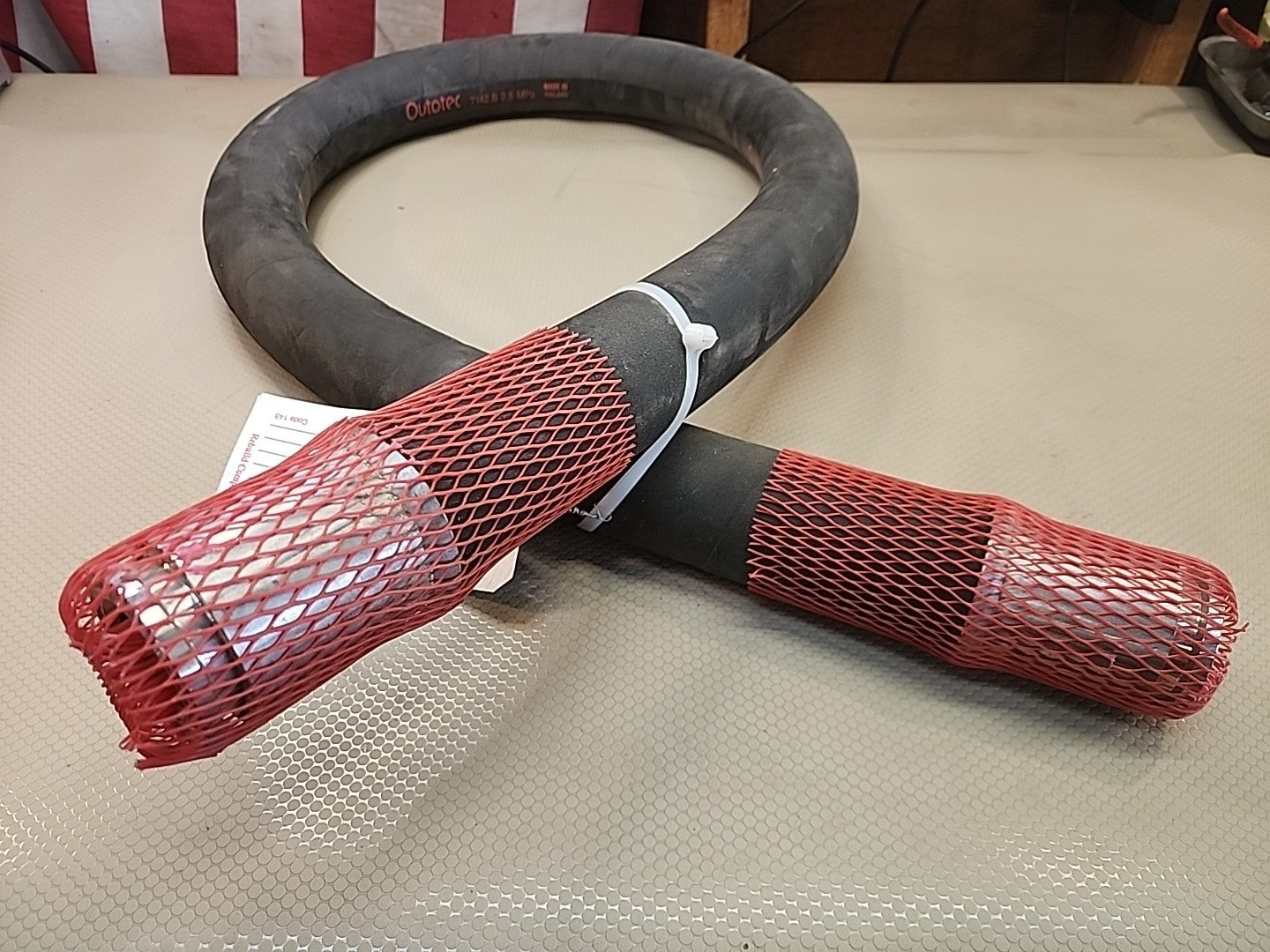 OUTOTEC 7142.B 2,5MPA FINLAND L-1800 RUBBER AIR HOSE WITH FITTINGS