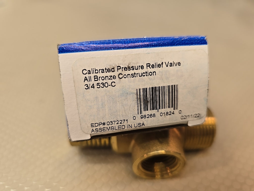 Watts 3/4 Inch Adjustable Brass Relief Valve Series 530C for Boilers and Systems