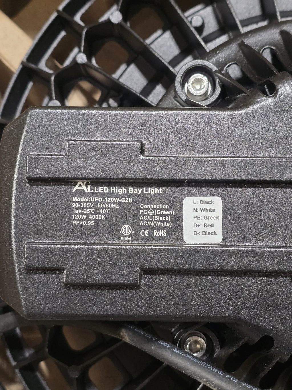 AL UFO-120W-G2H LED High Bay Light 120W 4000K Warehouse Shop Garage Fixture