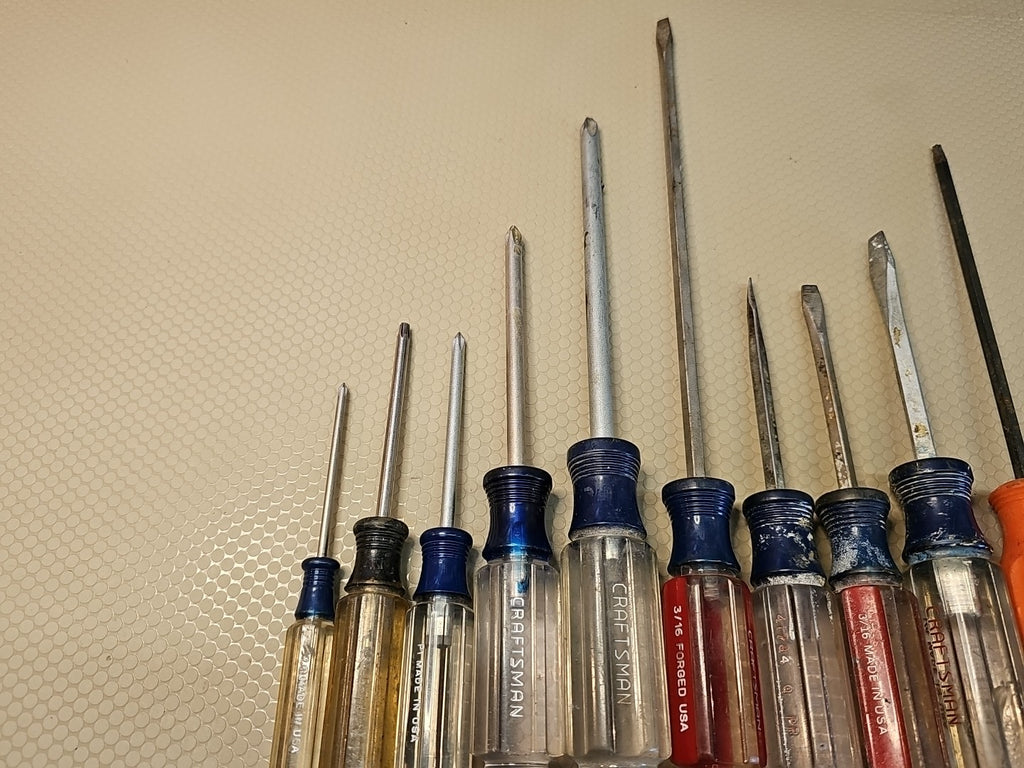 10 Piece Craftsman USA Screwdrivers Lot -  Flat Phillips WF Vintage Stubbys 