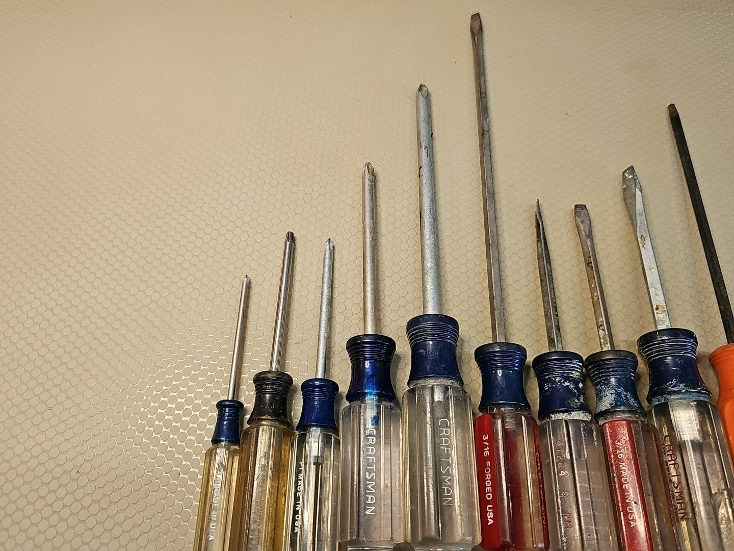 10 Piece Craftsman USA Screwdrivers Lot -  Flat Phillips WF Vintage Stubbys 
