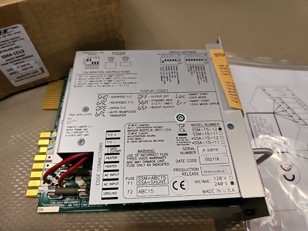 NEW GENUINE SSM-15-12 DME Smart Hot Runner Temp Control Module New Surplus