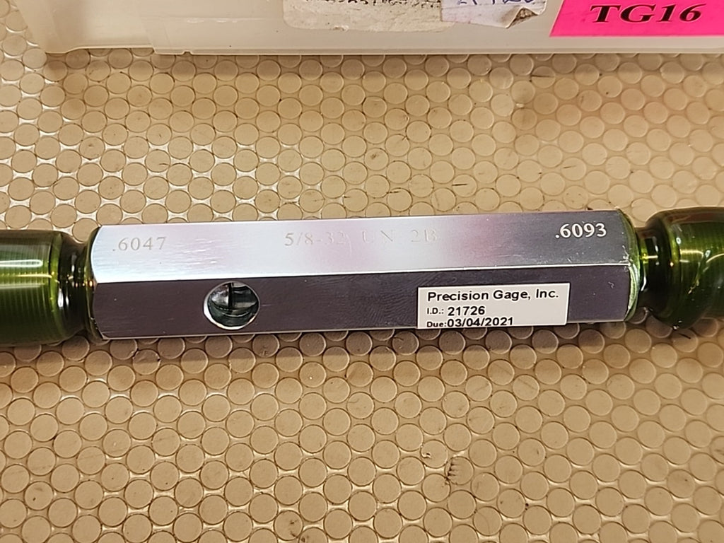 5/8-32 2B Go & No-Go With Handle Thread Gages With Certificate of Accuracy - USA