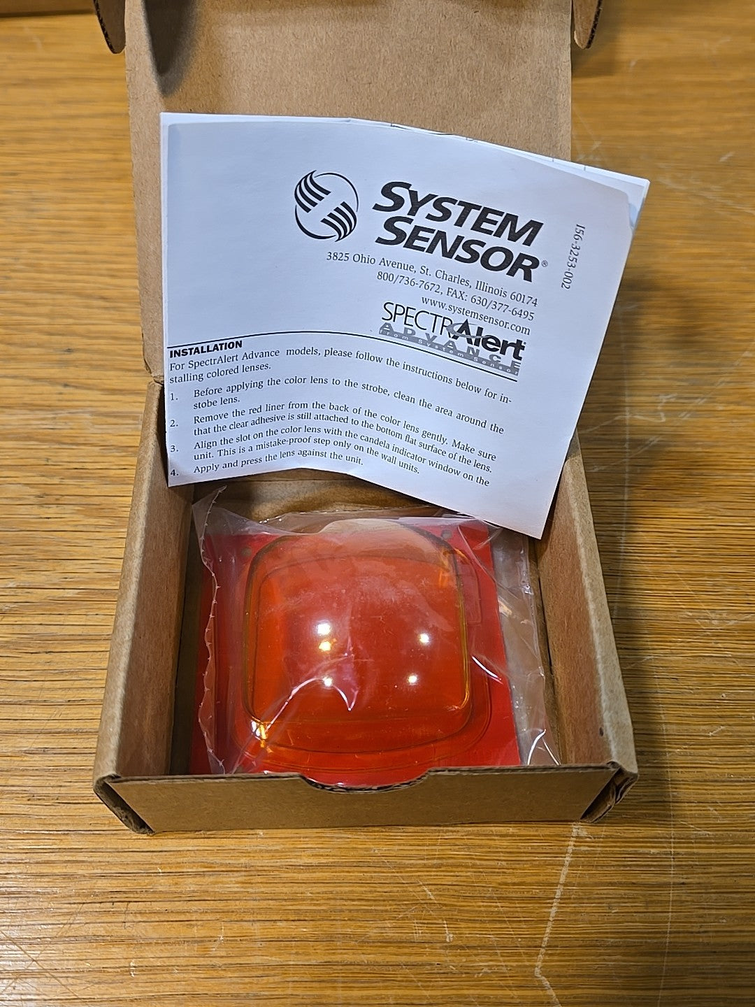 LENS-A SYSTEM SENSOR WALL COLOR=AMBER