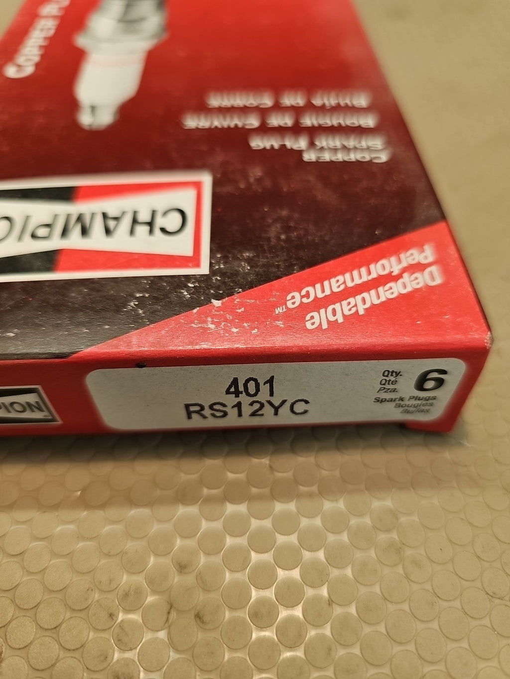 6 pack Champion Spark Plug 401 RS12YC NOS 