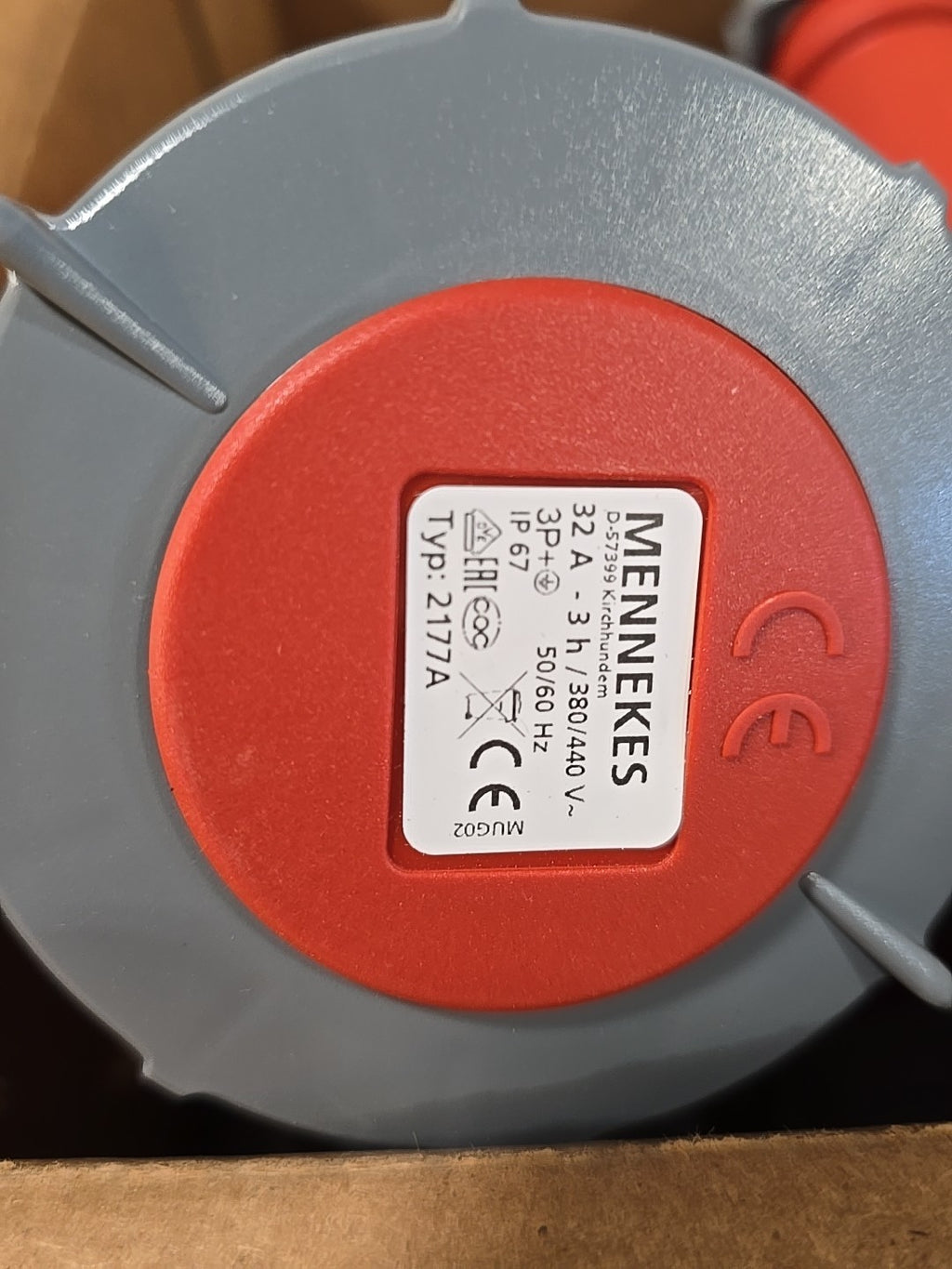 Mennekes TYP 2177A Connector [IP67 32A 4P 440V] screw terminals single part body