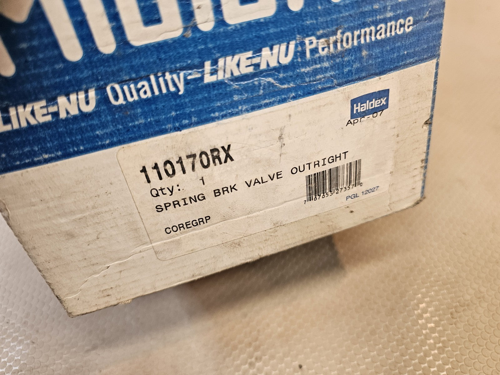 110170X REMAN HALDEX MIDLAND SPRING BRAKE CONTROL VALVE 110170