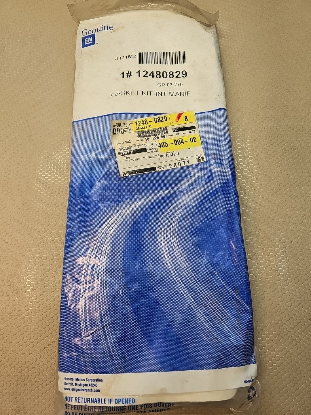 NEW Genuine GM OEM Lower Intake Manifold Gasket Set 95-99 3.1L 12480829