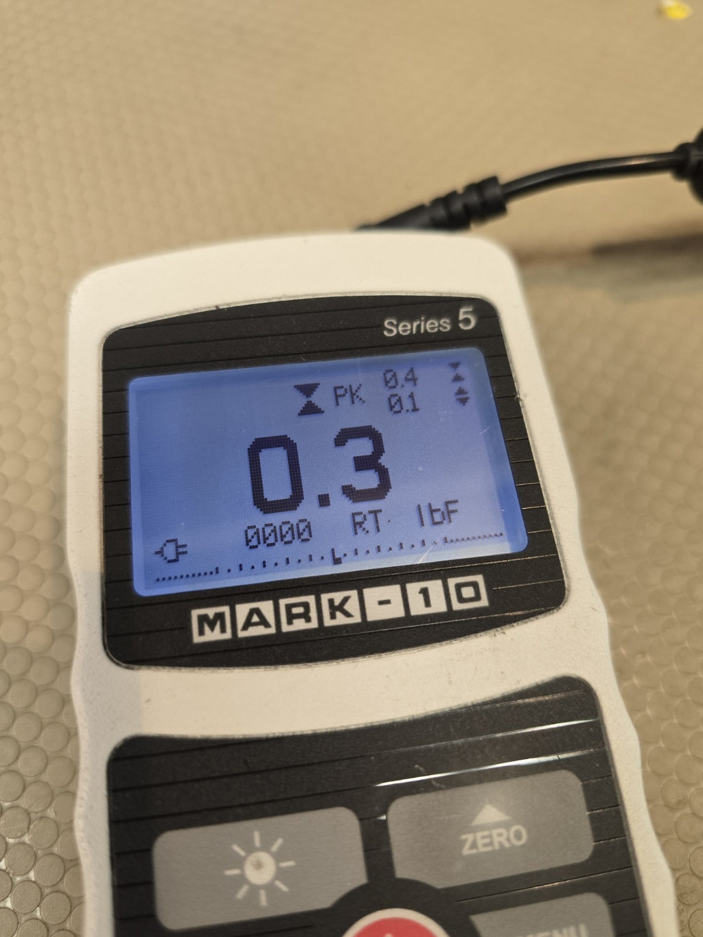 Mark-10 M5-500 Digital Force Gauge 500 lb/ft Works - Unit & Power Cord Only