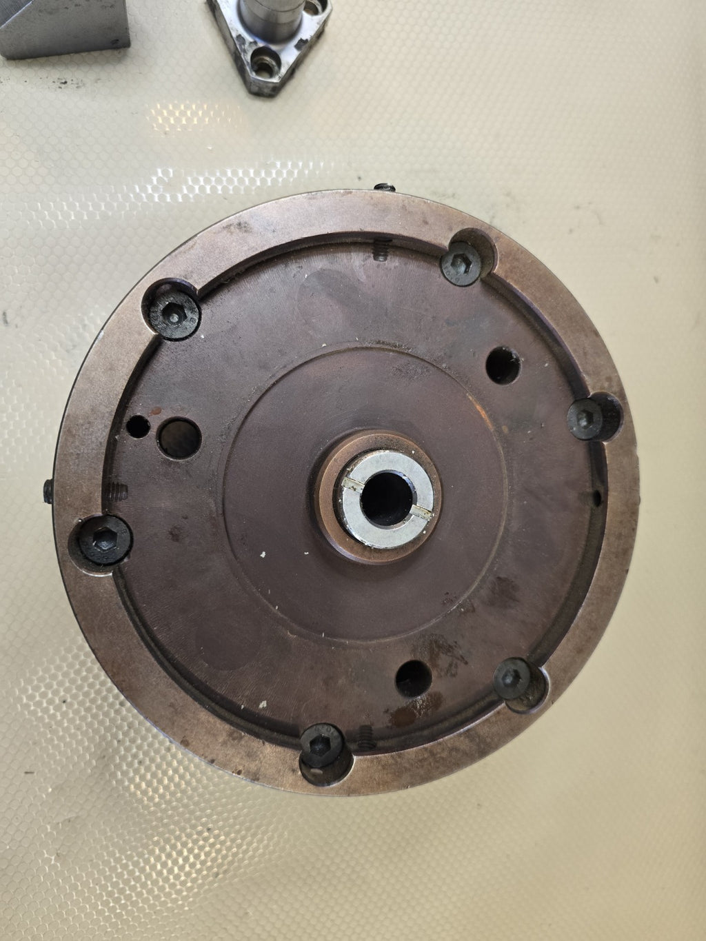 Forkardt Hardinge M17381A-2/tl6456d001 3 Jaw Lathe Chuck (pull down) + Jaws 8in