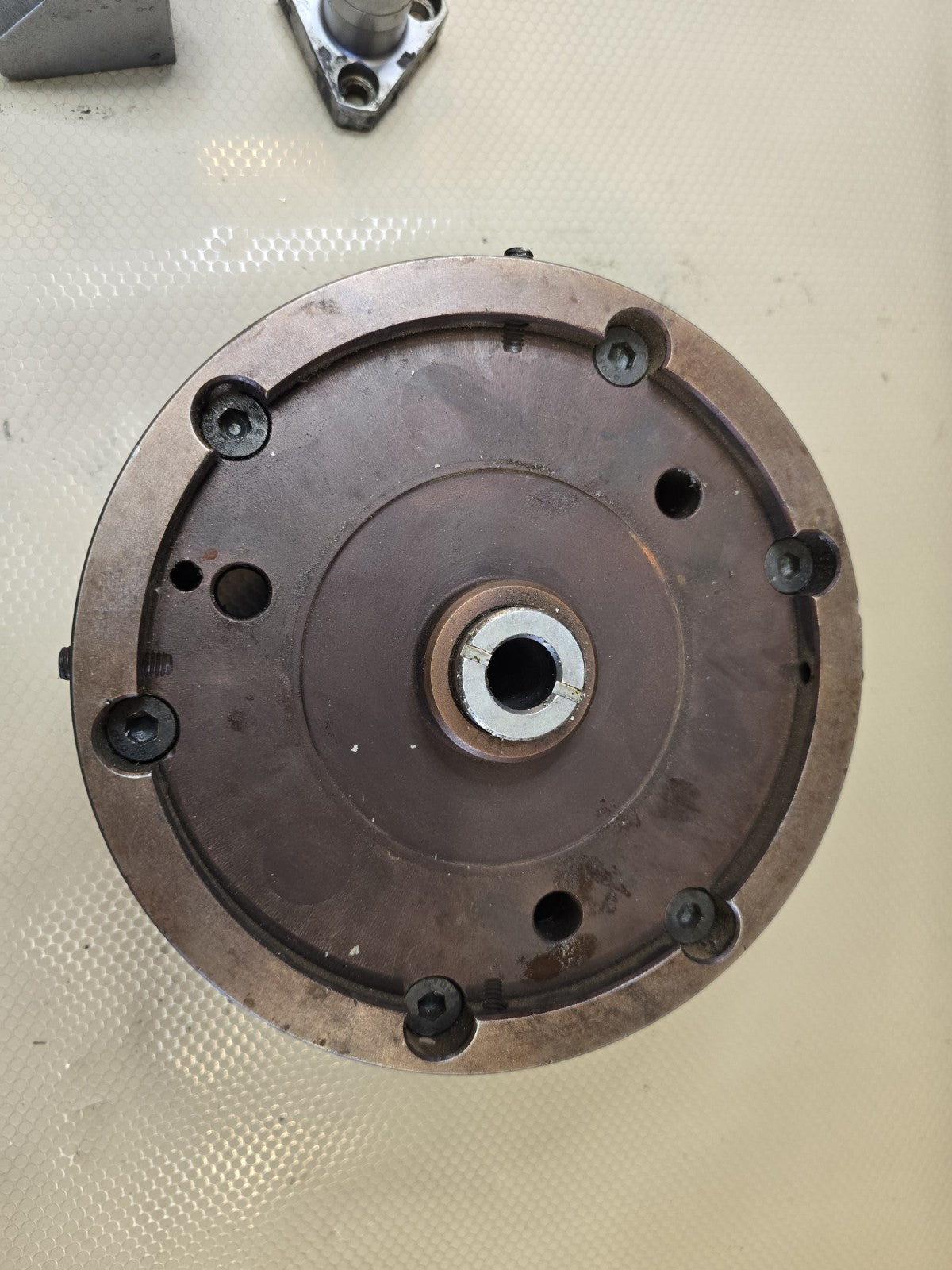 Forkardt Hardinge M17381A-2/tl6456d001 3 Jaw Lathe Chuck (pull down) + Jaws 8in