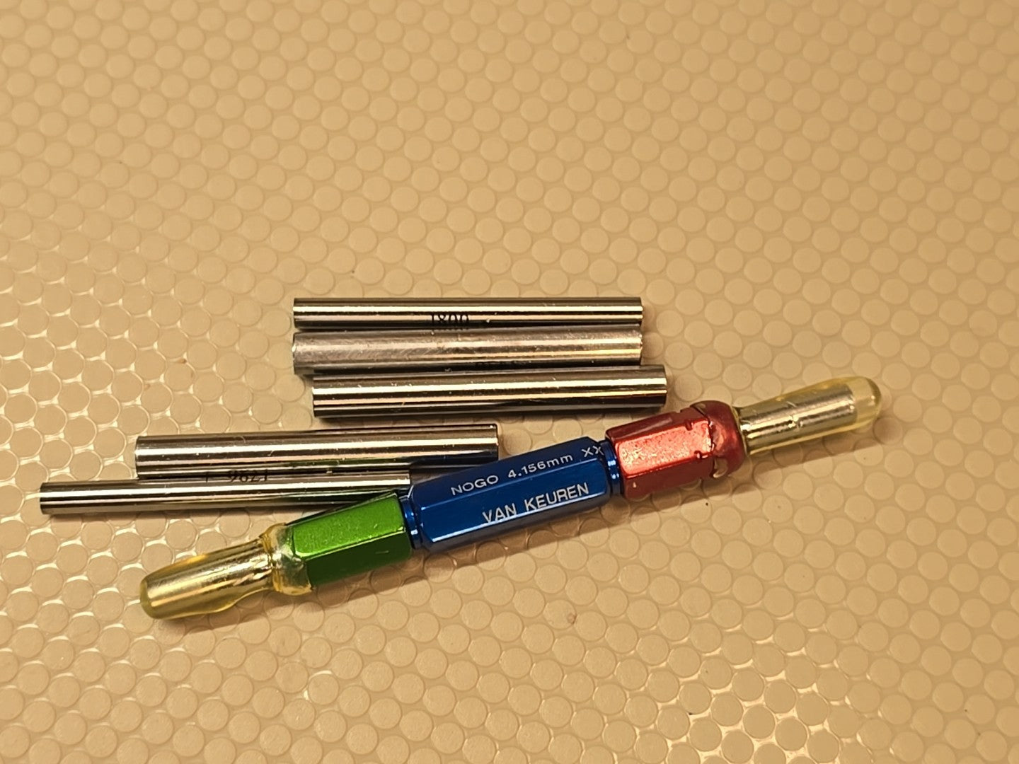 VAN KEUREN PIN GAGE HOLDER WITH PINS Go 4.144mm Xx Nogo 4.156mm Xx 