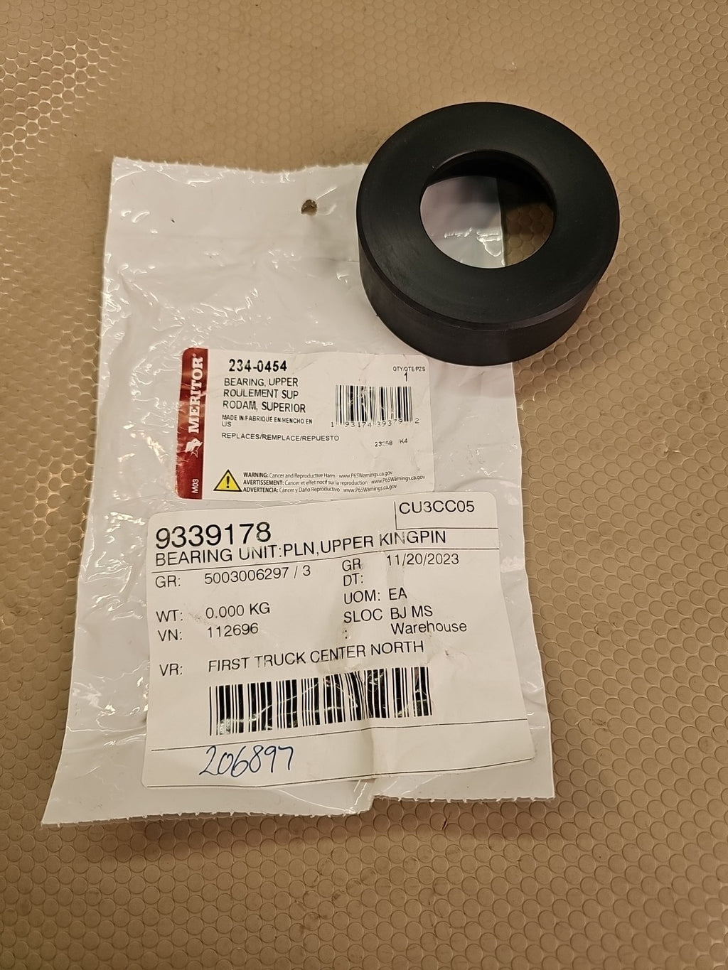 Meritor Bearing Fabco Meritor Bearing, Upper P/N: 234-0454 Or 2340454 