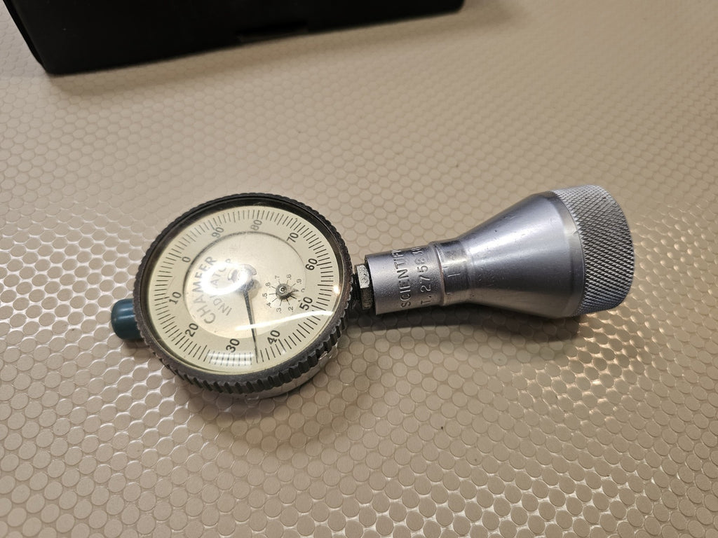 Acme Scientific 0°-90° Range Dial Indicator Chamfsr Gage + Case Starrett Sharp