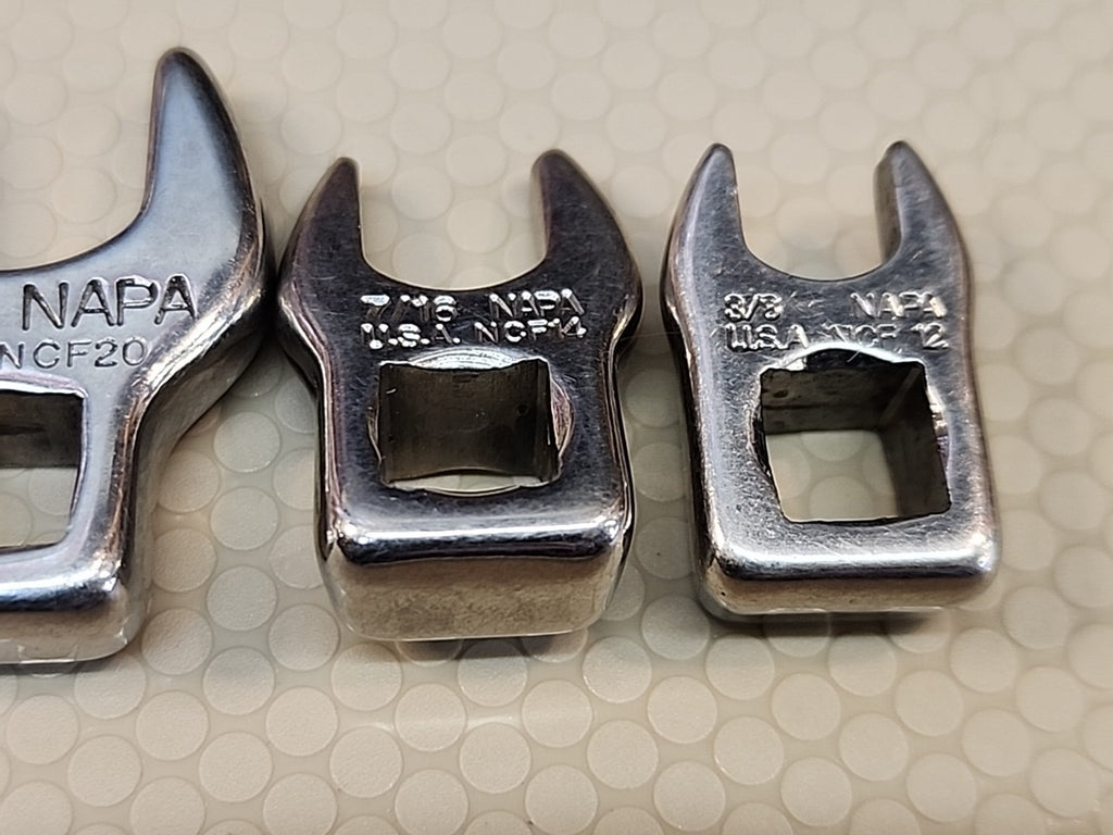 Napa  Crowfoot-Crow Foot Wrench 7Pc Set, SAE Made In USA engraved 