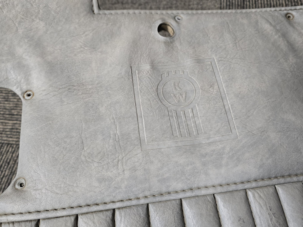 Kenworth OEM! Truck Interior Door Panel Gray Vinyl Pleated Carpet 1999 KW Logo