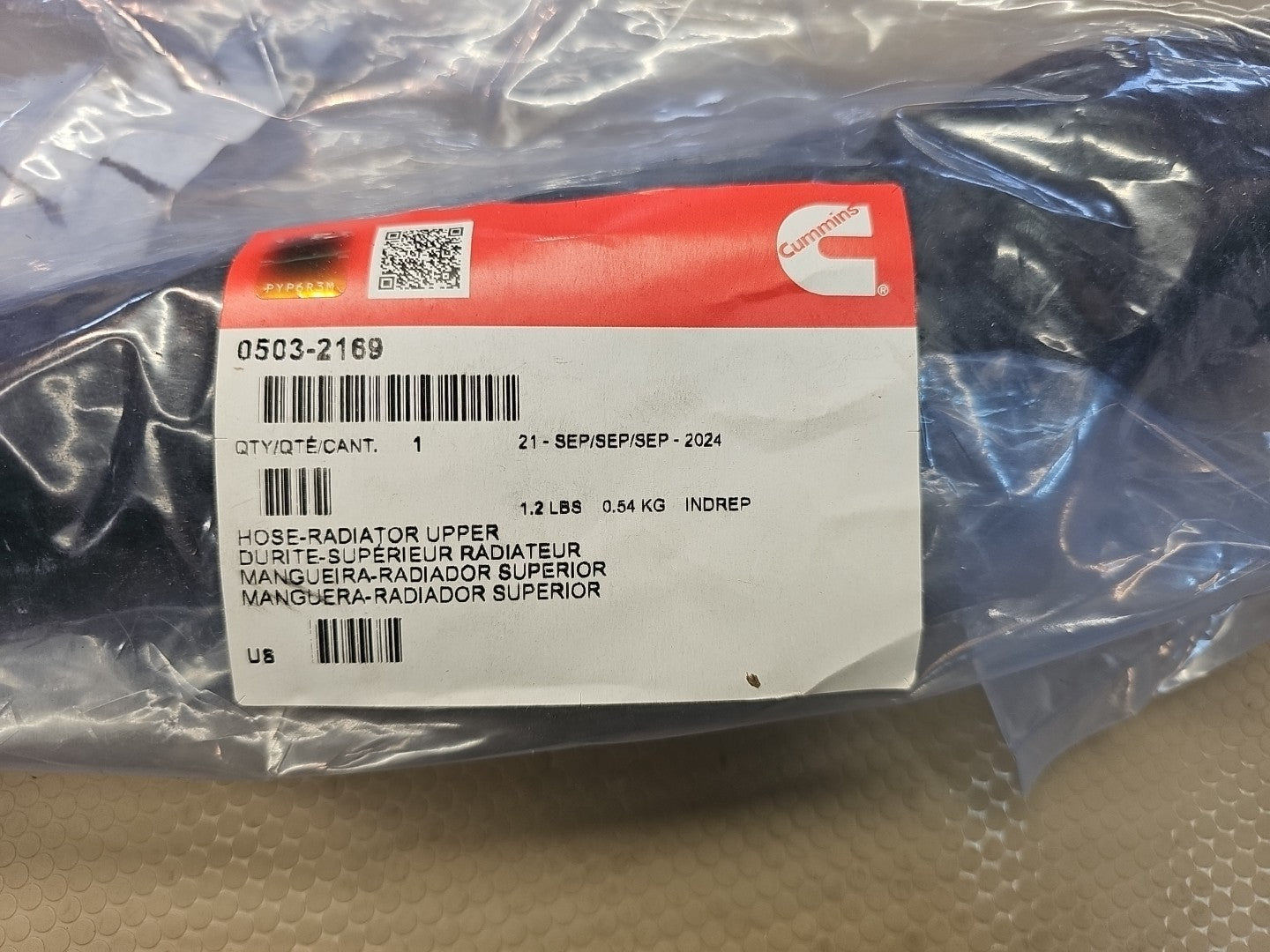 Genuine Cummins Onan 0503-2169 Upper Radiator Hose – New OEM Generator Part