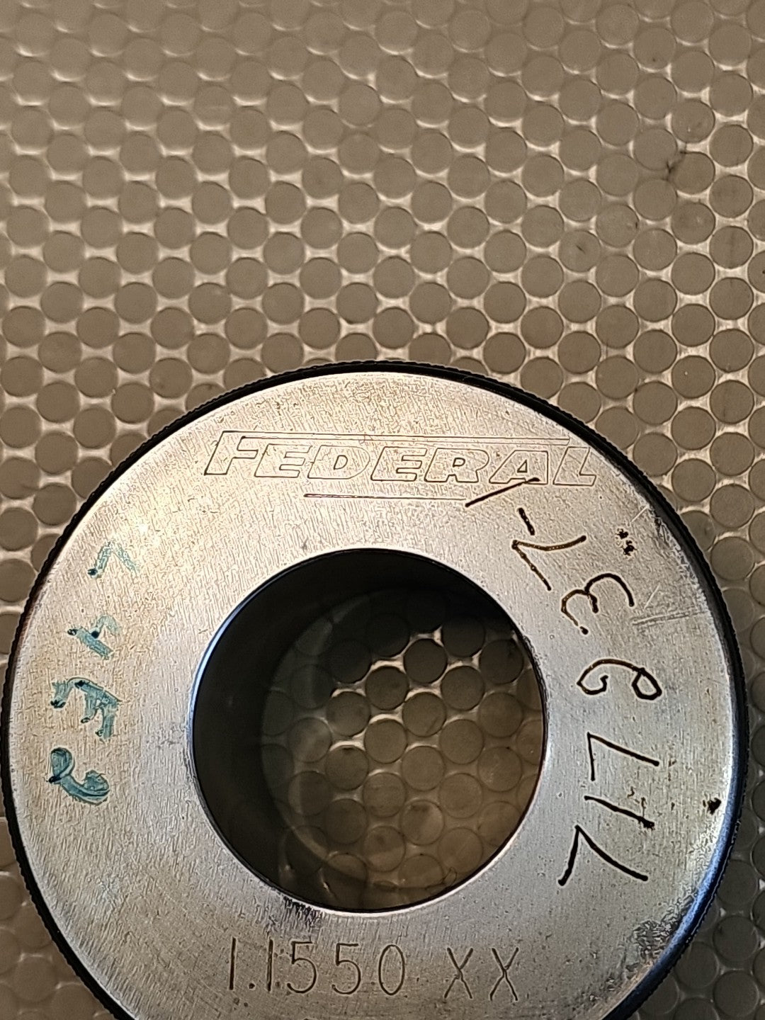 FEDTAL 1.1550  XX D90 PLAIN BORE RING GAGE  Knurled 