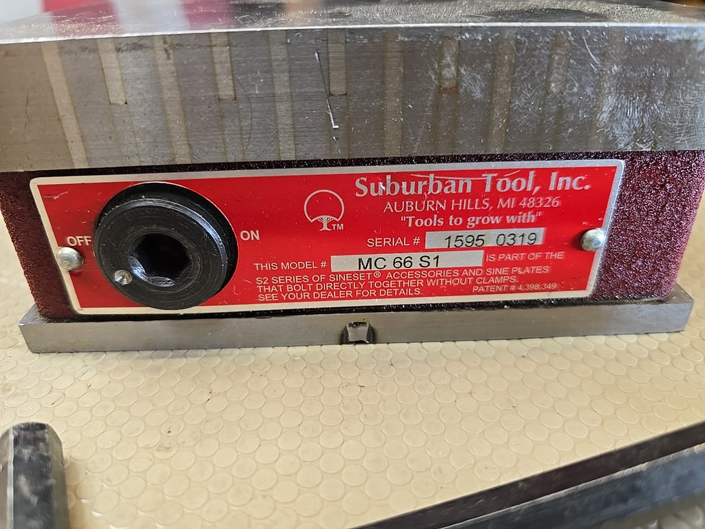 Suburban Tool SineMate MC-66-S1 6" x 6" Magnetic Sine Plate Chuck Magnet Manual