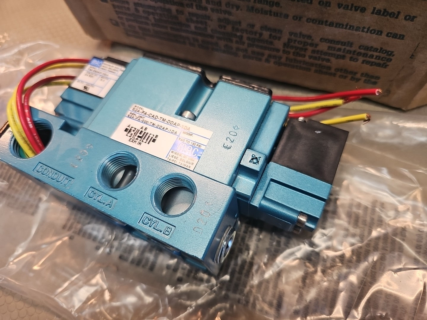 Mac 82A-BA-CAA-TM-DDAP-1DA NEW Valve Solenoid Valve