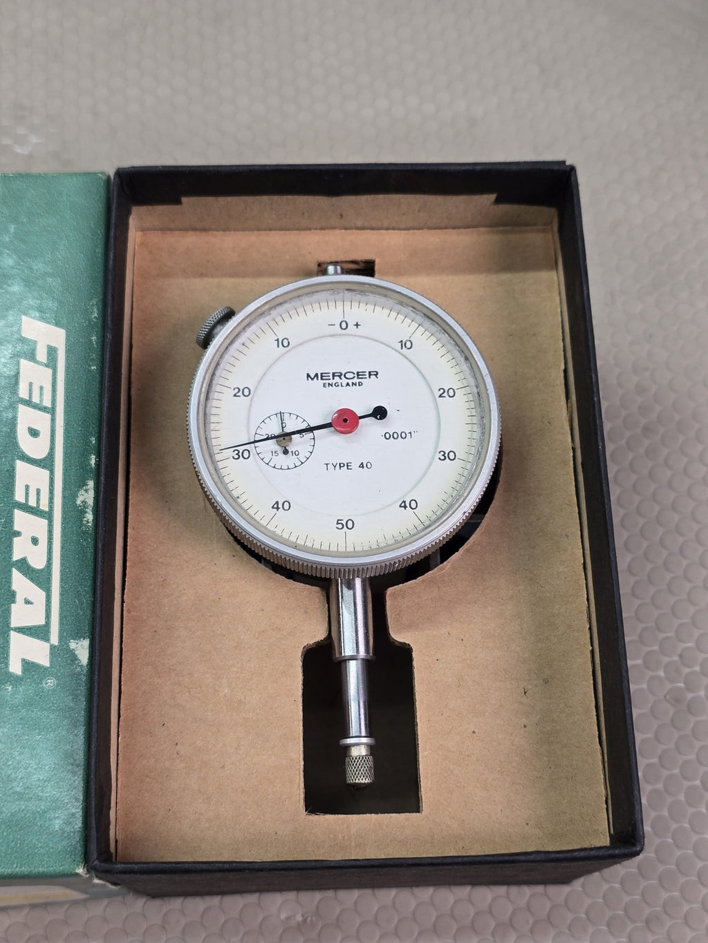 Mercer Type 40 Precision Dial Indicator .0001" Resolution Machinist Gauge Englan