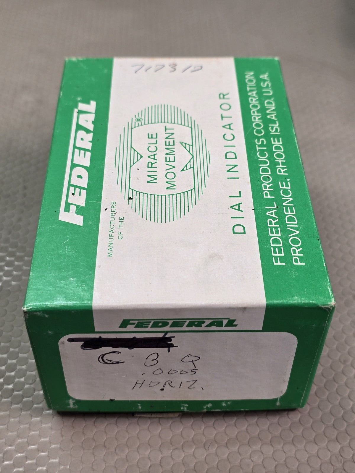 Federal C3Q Dial Indicator .0005" Graduation 0-.050" Range Jeweled w/ Box