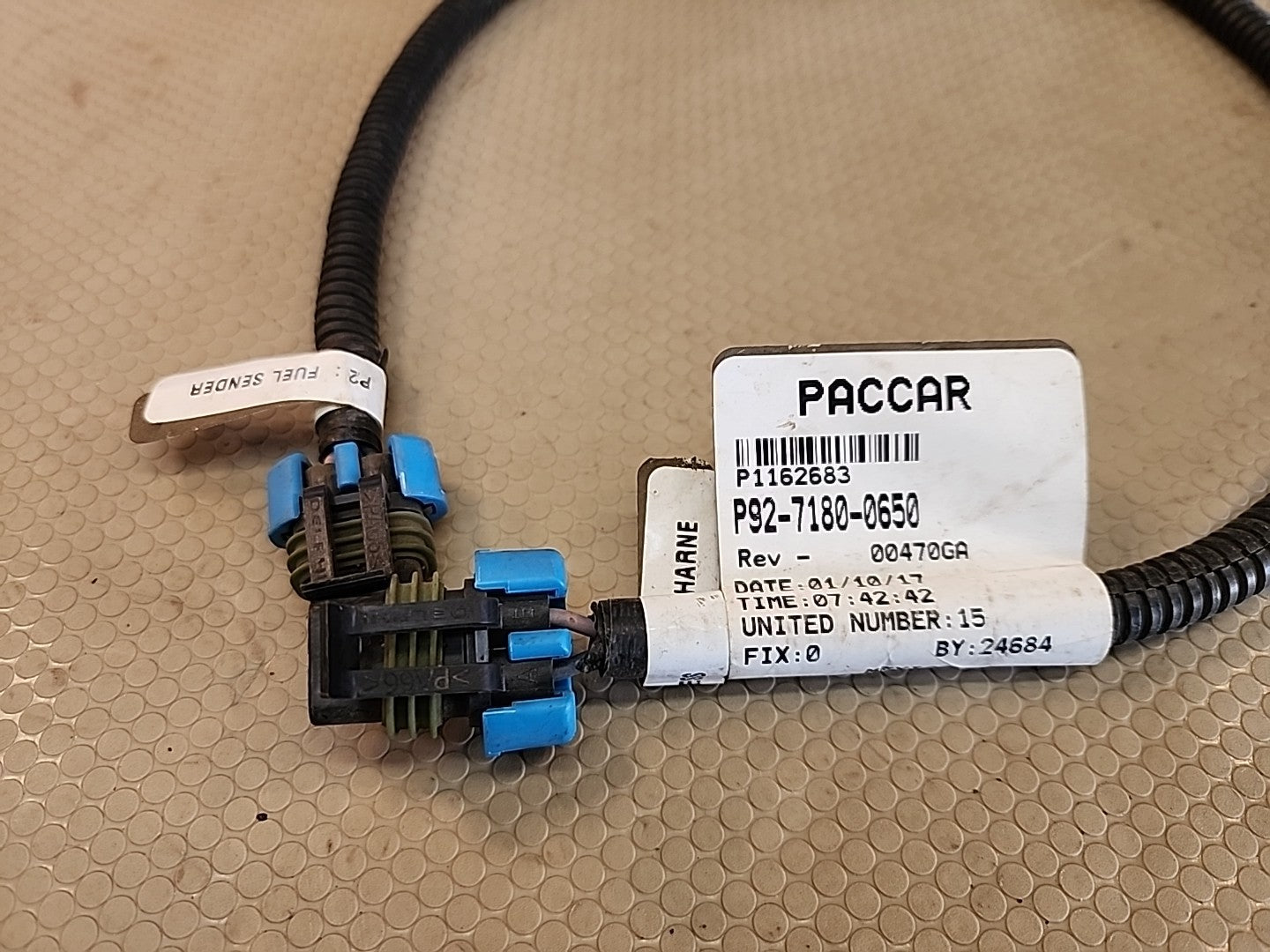 P92-7180-0650 Paccar Fuel Pressure Sensor Harness  #171