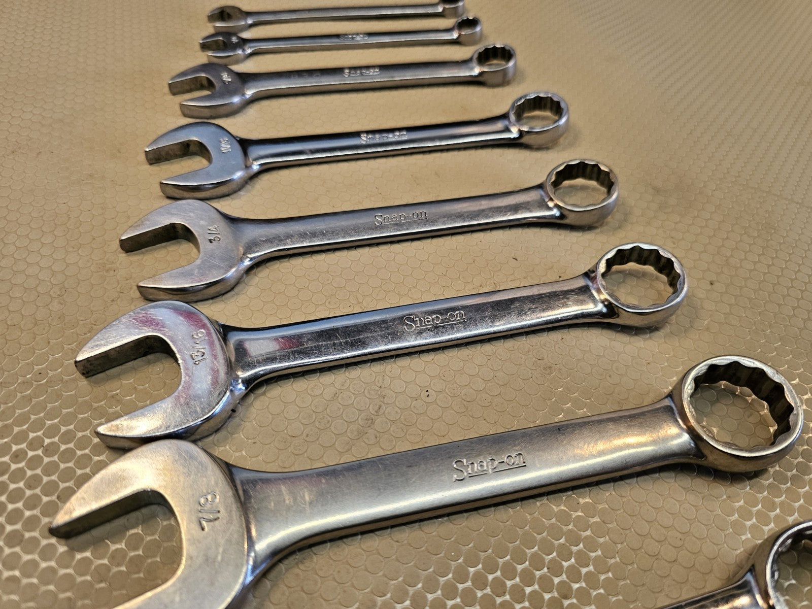 Snap-On OEXS715KSAE short combination wrench set w/ Large Sizes 15/16-11/32