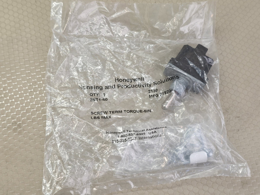 Honeywell 2Nt1-50 Toggle Switch, Dpdt, 6 Connections, Momentary On/Maintained