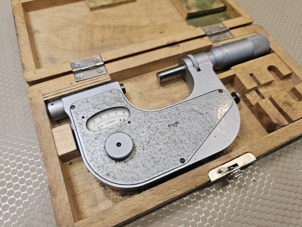 FOWLER / VIS 1-2” .0001” INDICATING MICROMETER COMPARATOR Machinist Tool Maker