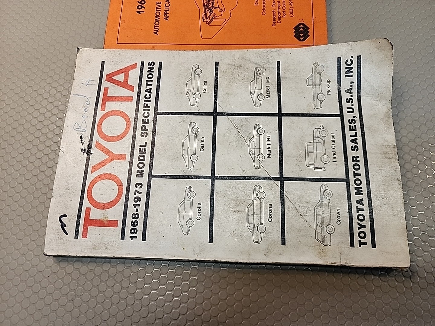 1968 - 1973 Toyota Model Specifications Data Book Manual Factory OEM Information
