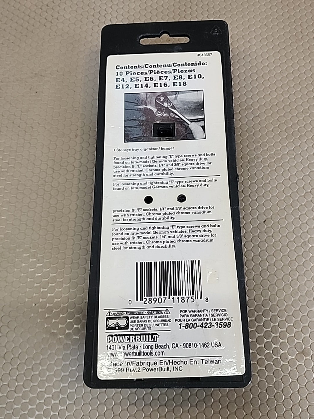 PowerBuilt - 10 pc [1/4" & 3/8 Drive] E Type Socket Set Part # 648667 NEW