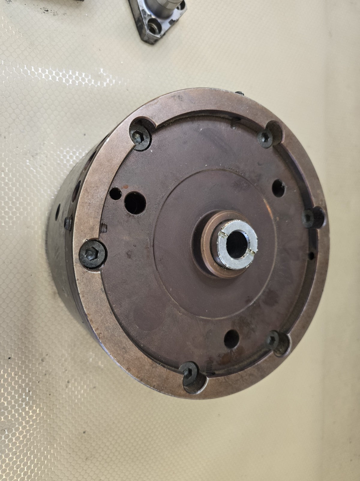 Forkardt Hardinge M17381A-2/tl6456d001 3 Jaw Lathe Chuck (pull down) + Jaws 8in