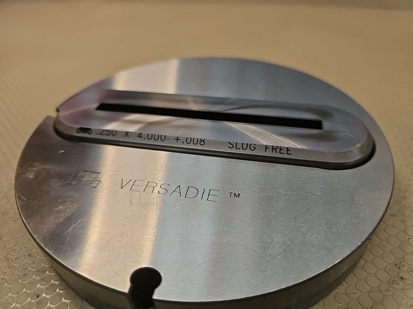 Mate Versadie Slug Free Thick Turret Die .250 x 4.000 +.008 – Largest Size Amada