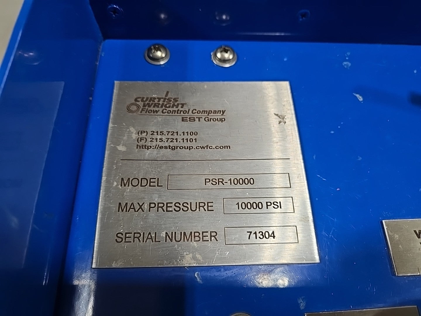 Curtiss-Wright EST Group PSR-10000 Hydrostatic Test Pump 10000 PSI Hydro Test