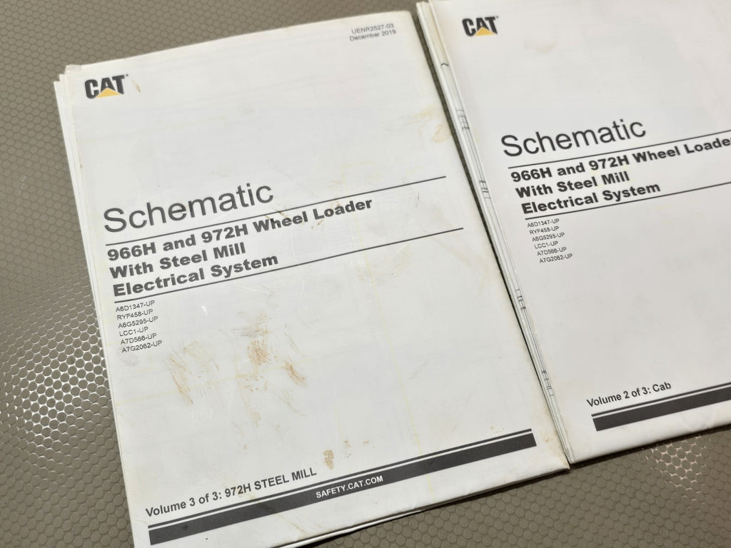 CAT 966H 972H Wheel Loader HYDRAULIC System Schematic Manual service *3pc Set*