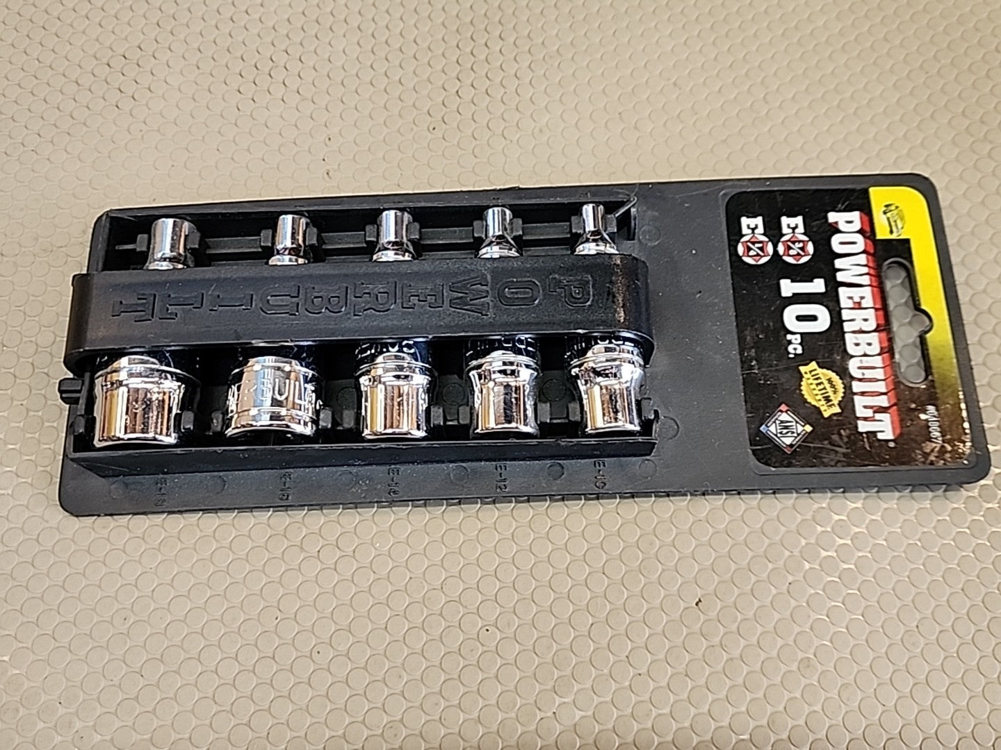 PowerBuilt - 10 pc [1/4" & 3/8 Drive] E Type Socket Set Part # 648667 NEW