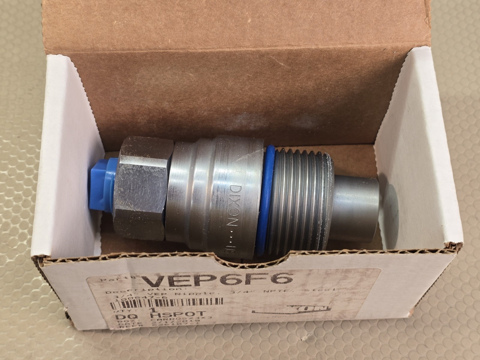 Dixon VEP6F6 VEP-Series Hydraulic Quick Disconnect Coupling Plug 3/4" FNPTF Stee