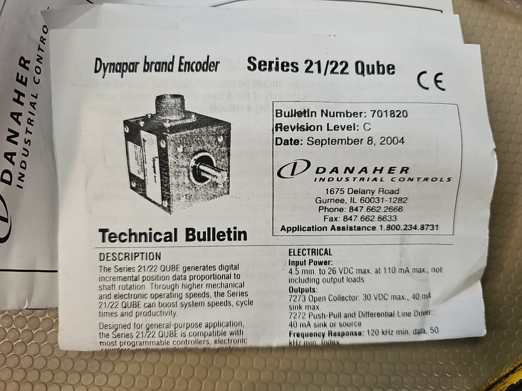 Dynapar 2212701341 Incremental Brand Encoder | 3/8" Shaft | 5-26V 