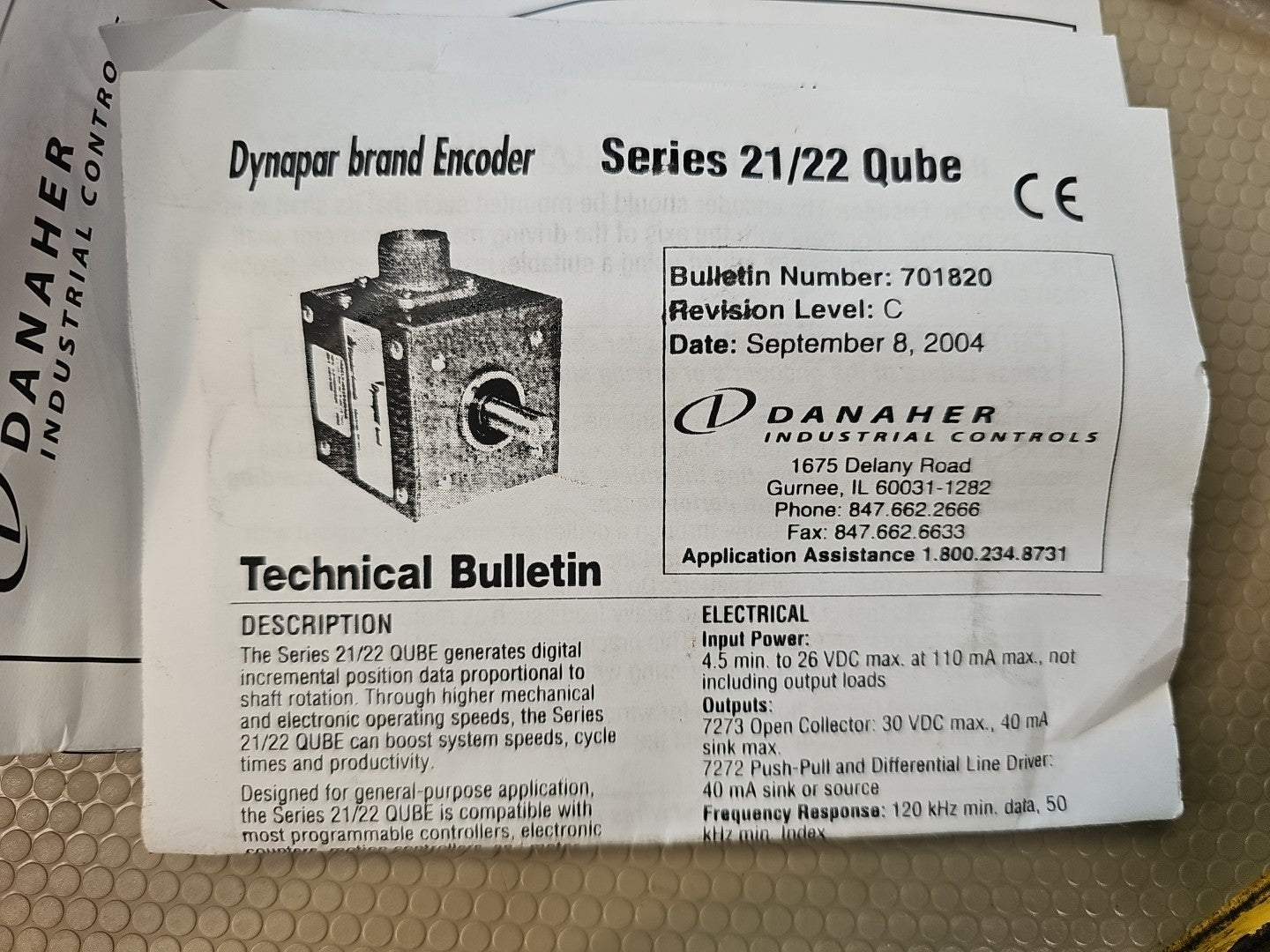 Dynapar 2212701341 Incremental Brand Encoder | 3/8" Shaft | 5-26V 